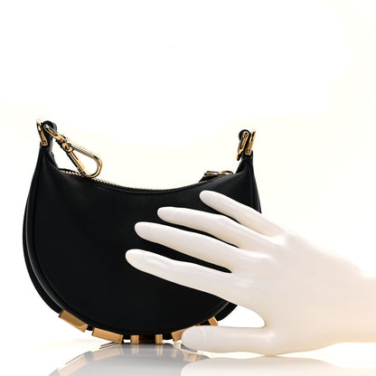 Fendi Vitello Grace Matte Nano Fendigraphy Hobo Charm Black 2 of 9