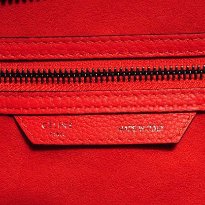 Celine Drummed Calfskin Mini Luggage Vermillion 7 of 8