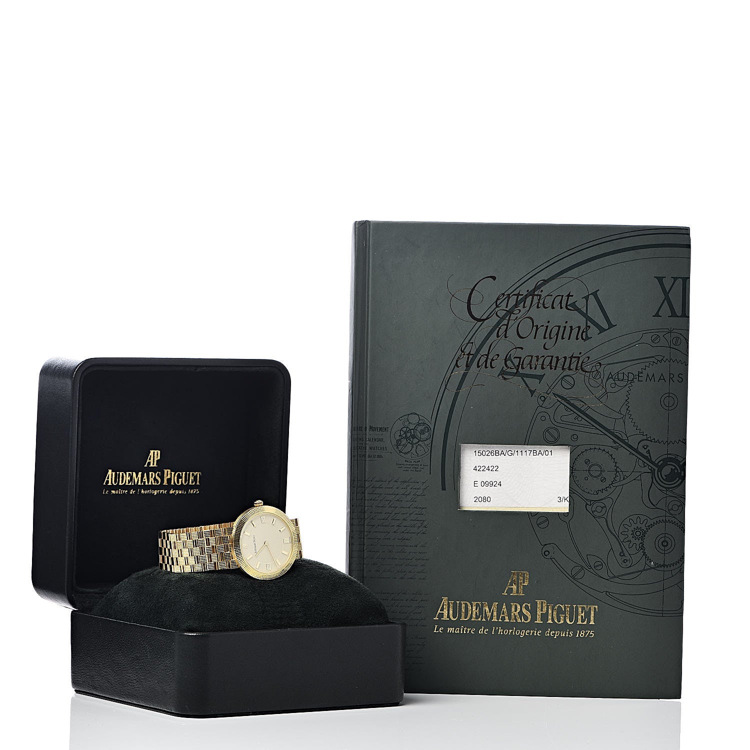 Audemars Piguet 18K Yellow Gold 33mm Classic Clous de Paris Manual Winding Watch 15026BA.GG.1117BA.01 7 of 7