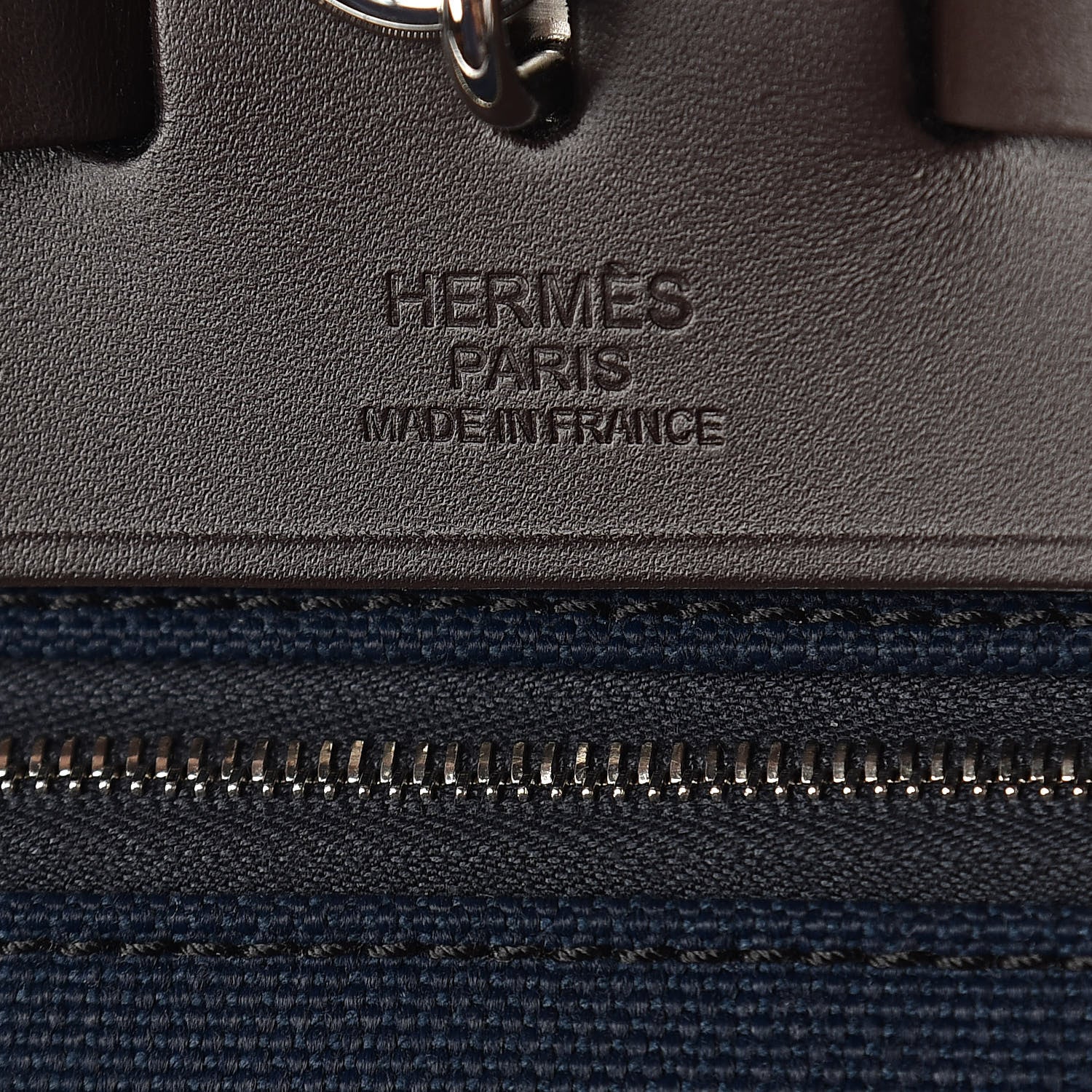 Hermes Toile Vache Hunter Herbag Zip 39 MM Bleu Marine Ebene 6 of 9