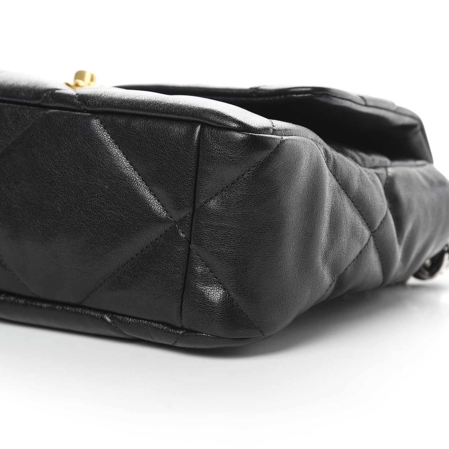 Lambskin Quilted Large 19 Flap Black
