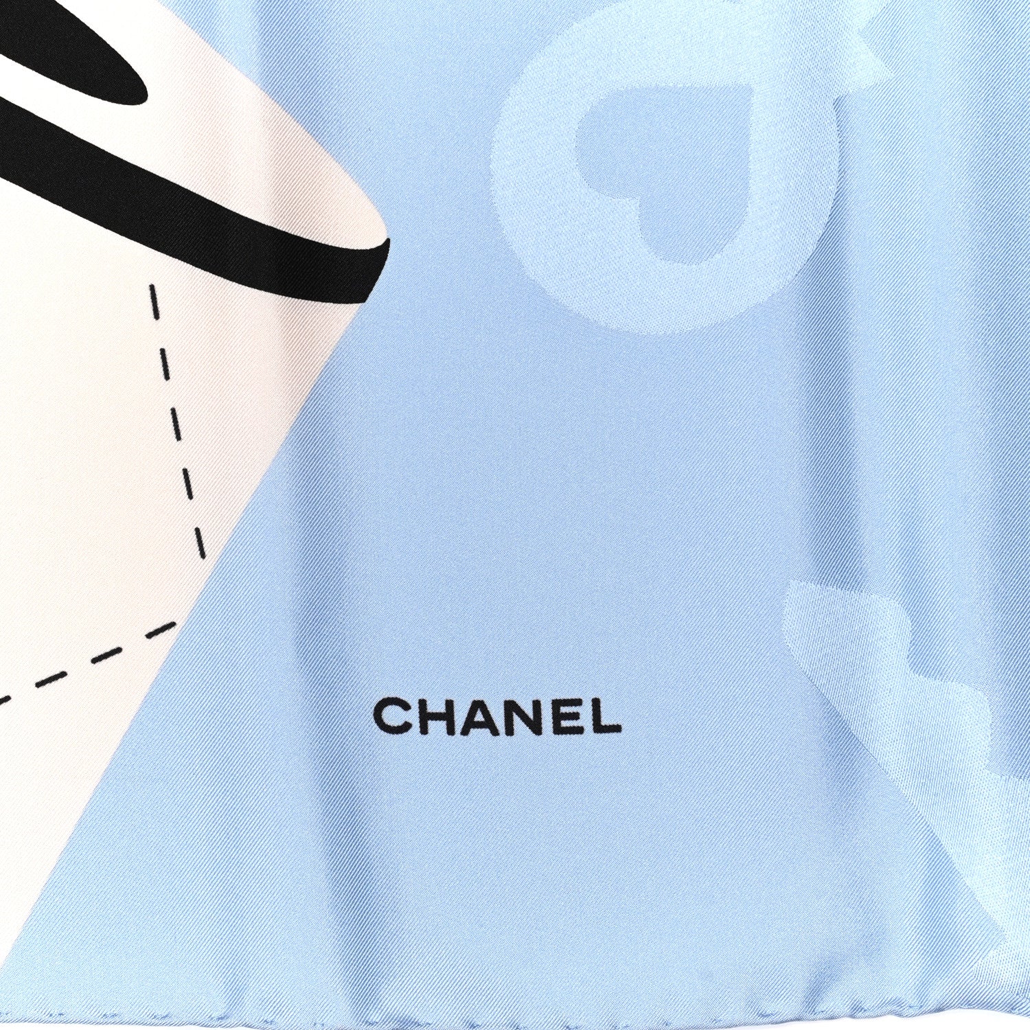 Chanel Silk CC Lock Square Scarf Blue Pink 3 of 4