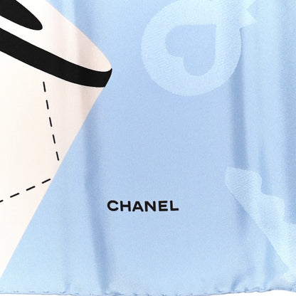 Chanel Silk CC Lock Square Scarf Blue Pink 3 of 4