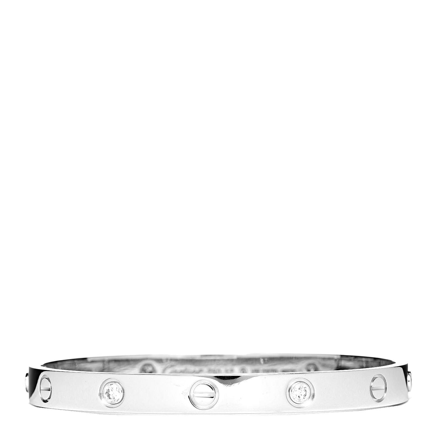 18K White Gold 4 Diamond LOVE Bracelet 17
