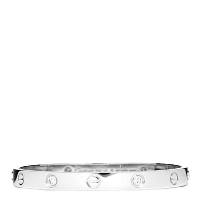 Cartier 18K White Gold 4 Diamond LOVE Bracelet 17 1 of 7