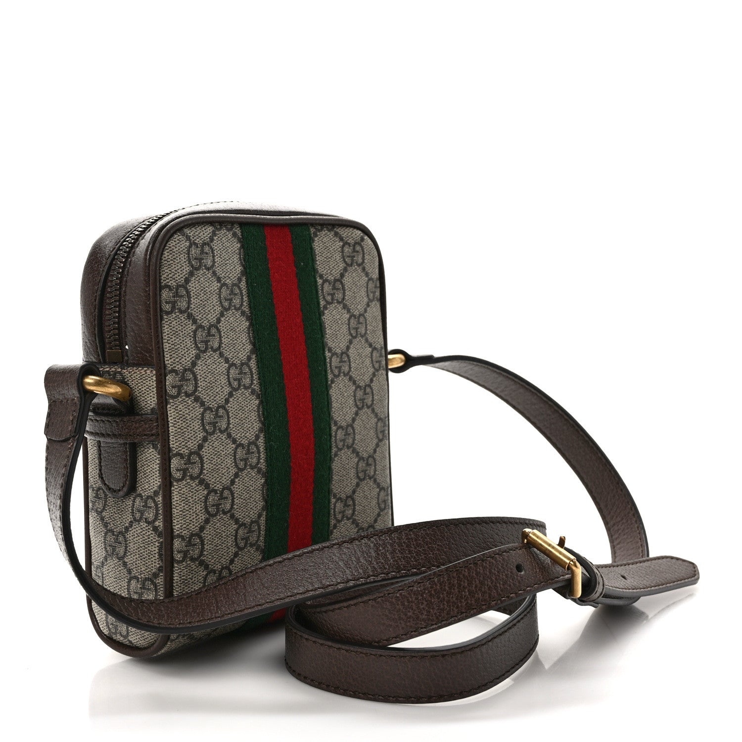 Gucci GG Supreme Monogram Web Mini Ophidia Messenger Brown 3 of 9