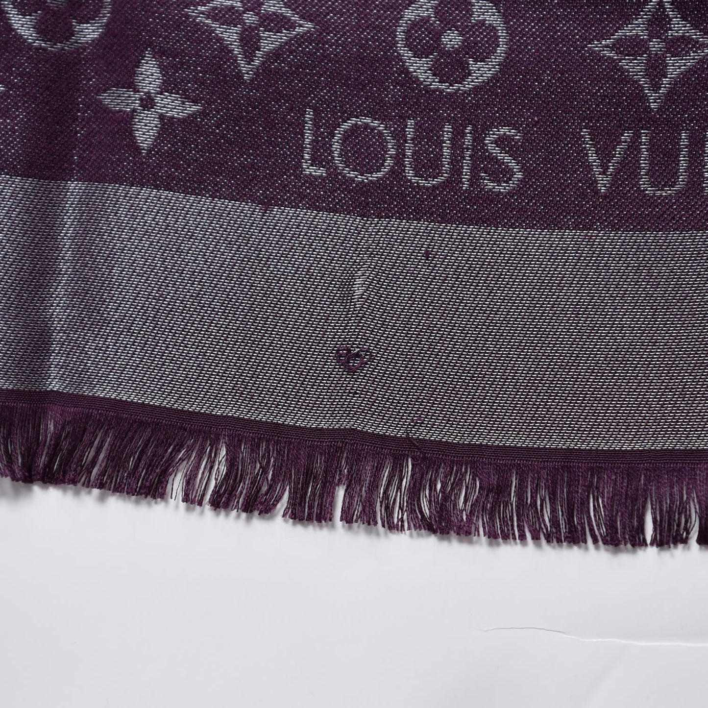 Silk Lurex Wool Monogram Shine Shawl Amarante