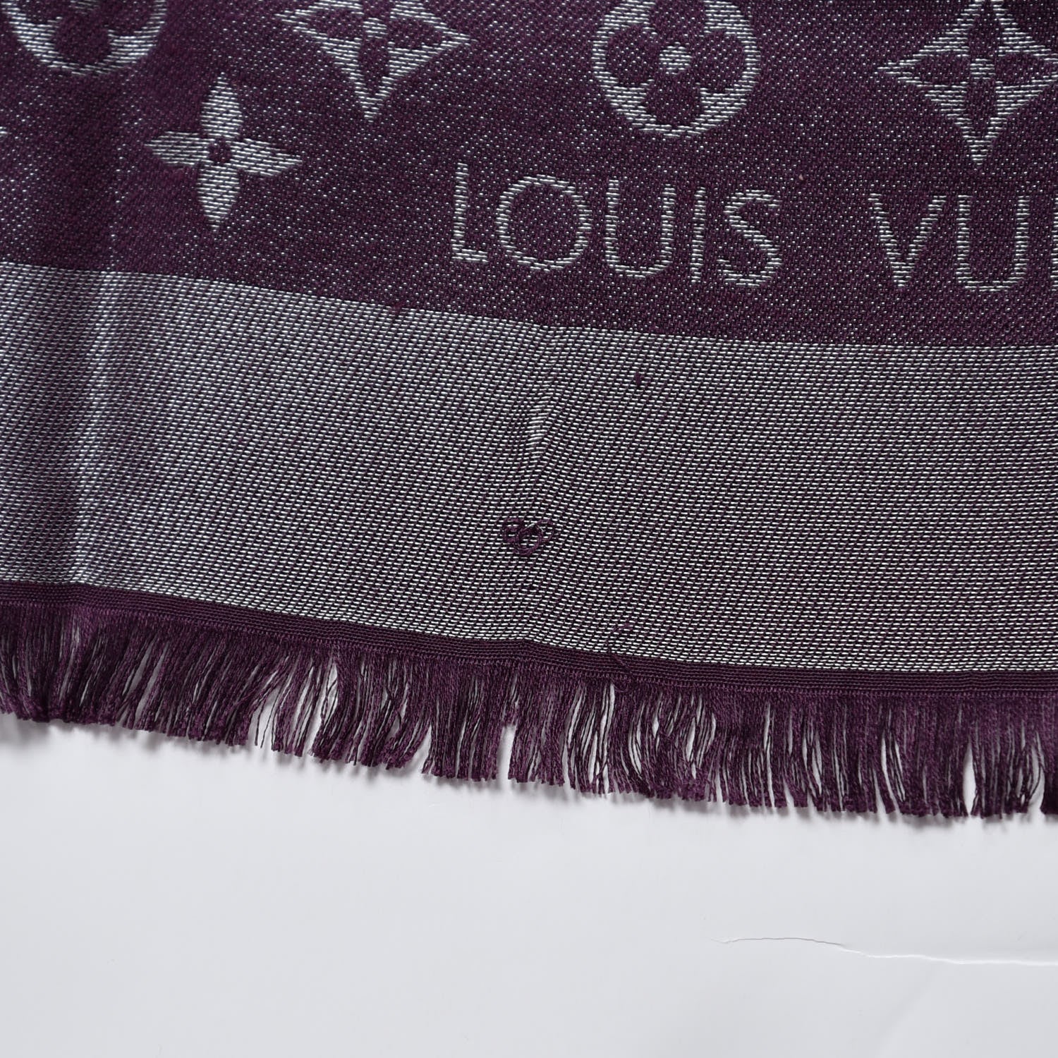 Louis Vuitton Silk Lurex Wool Monogram Shine Shawl Amarante 7 of 8