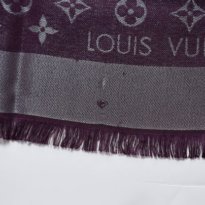Louis Vuitton Silk Lurex Wool Monogram Shine Shawl Amarante 7 of 8