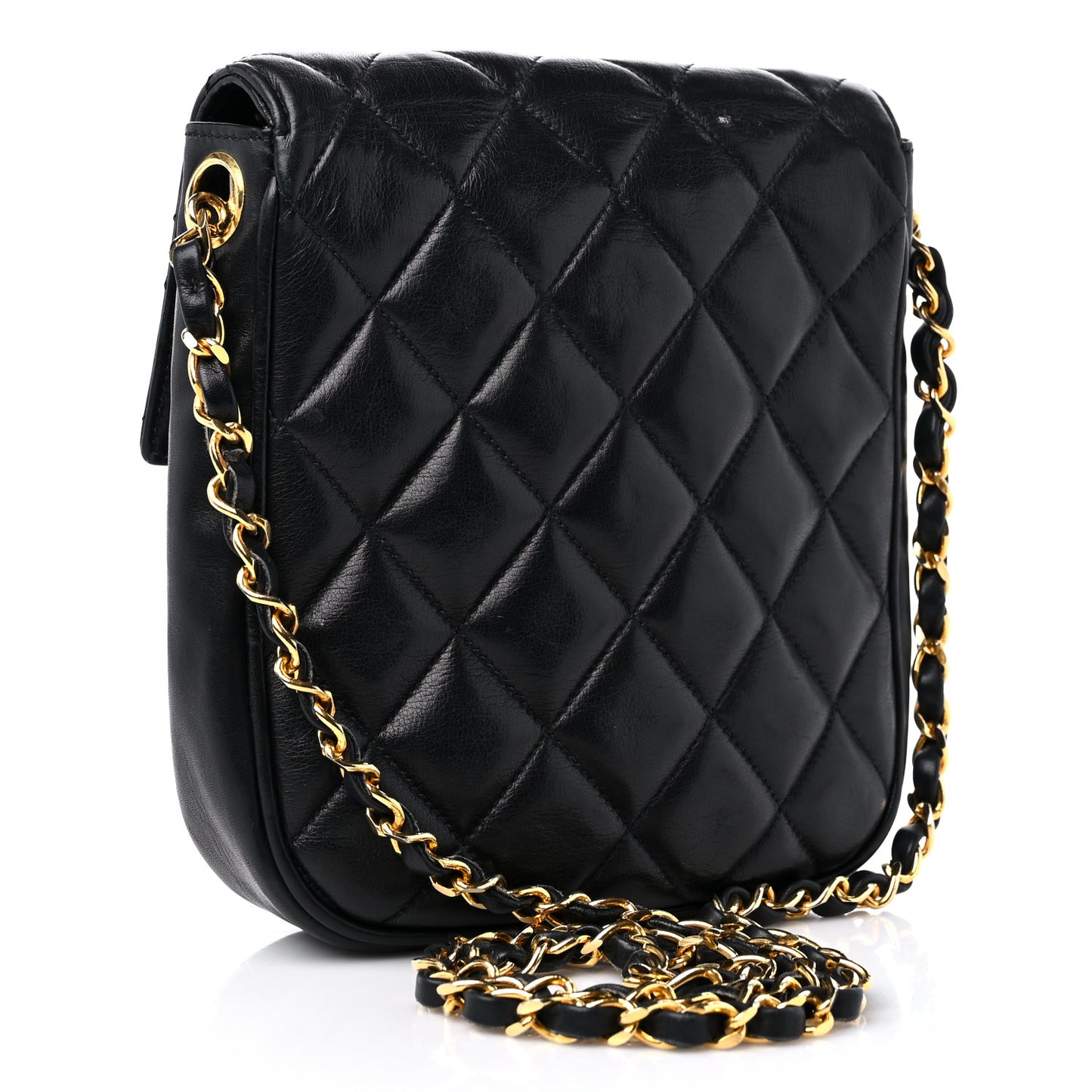 Lambskin Quilted Extra Mini Flap Black