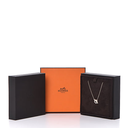 Hermes 18K Rose Gold Diamond Finesse Pendant Necklace 7 of 7