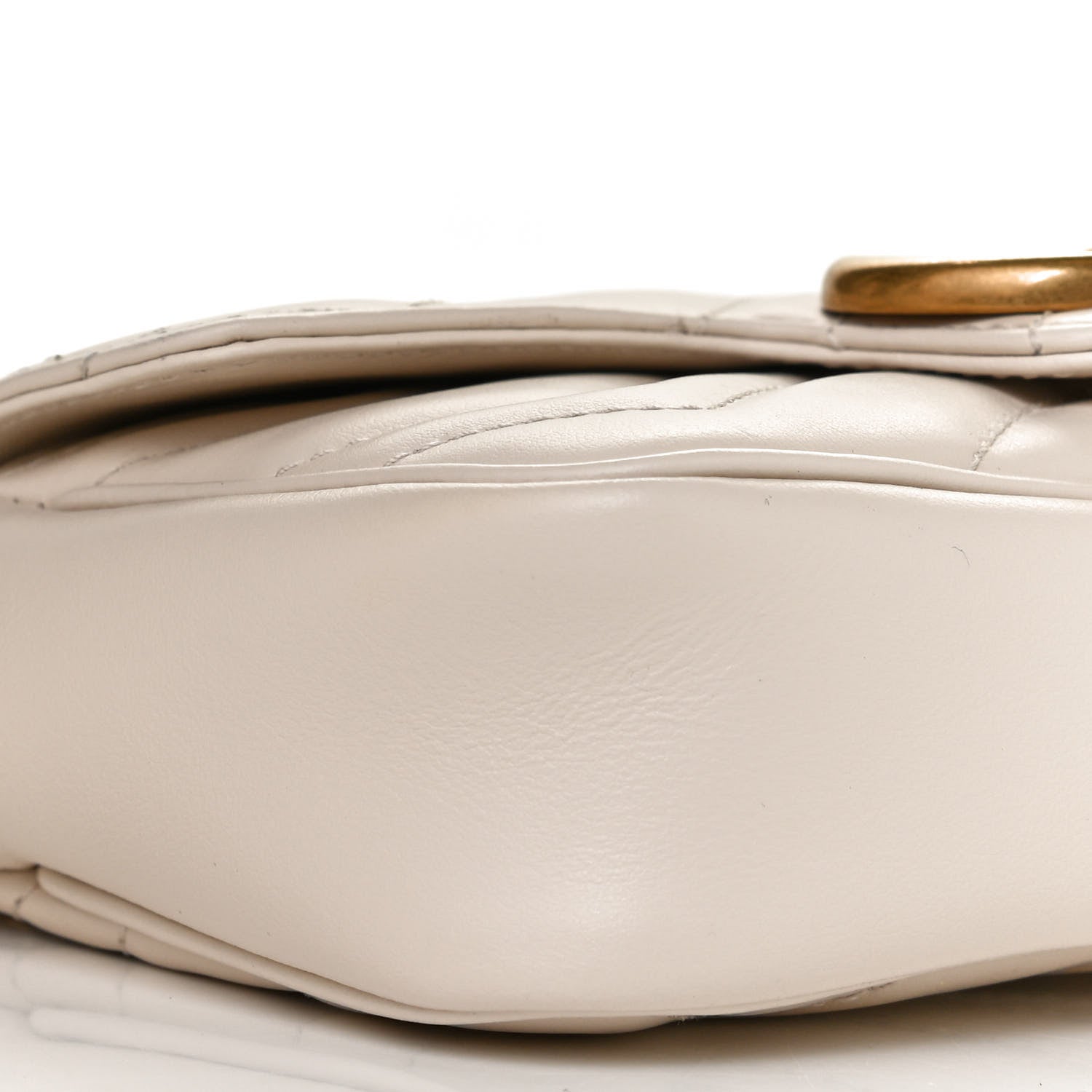 Gucci Calfskin Matelasse Super Mini GG Marmont Shoulder Bag White 16 of 23