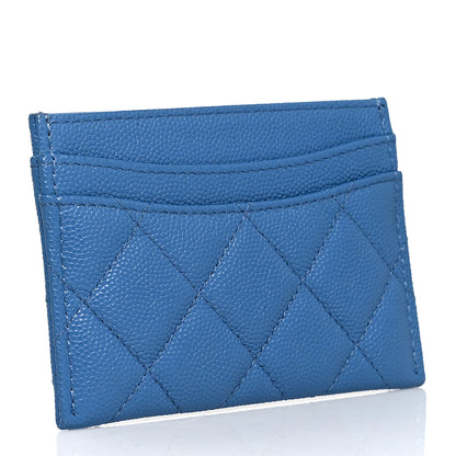 Chanel Caviar Quilted Card Holder Blue 3 of 8
