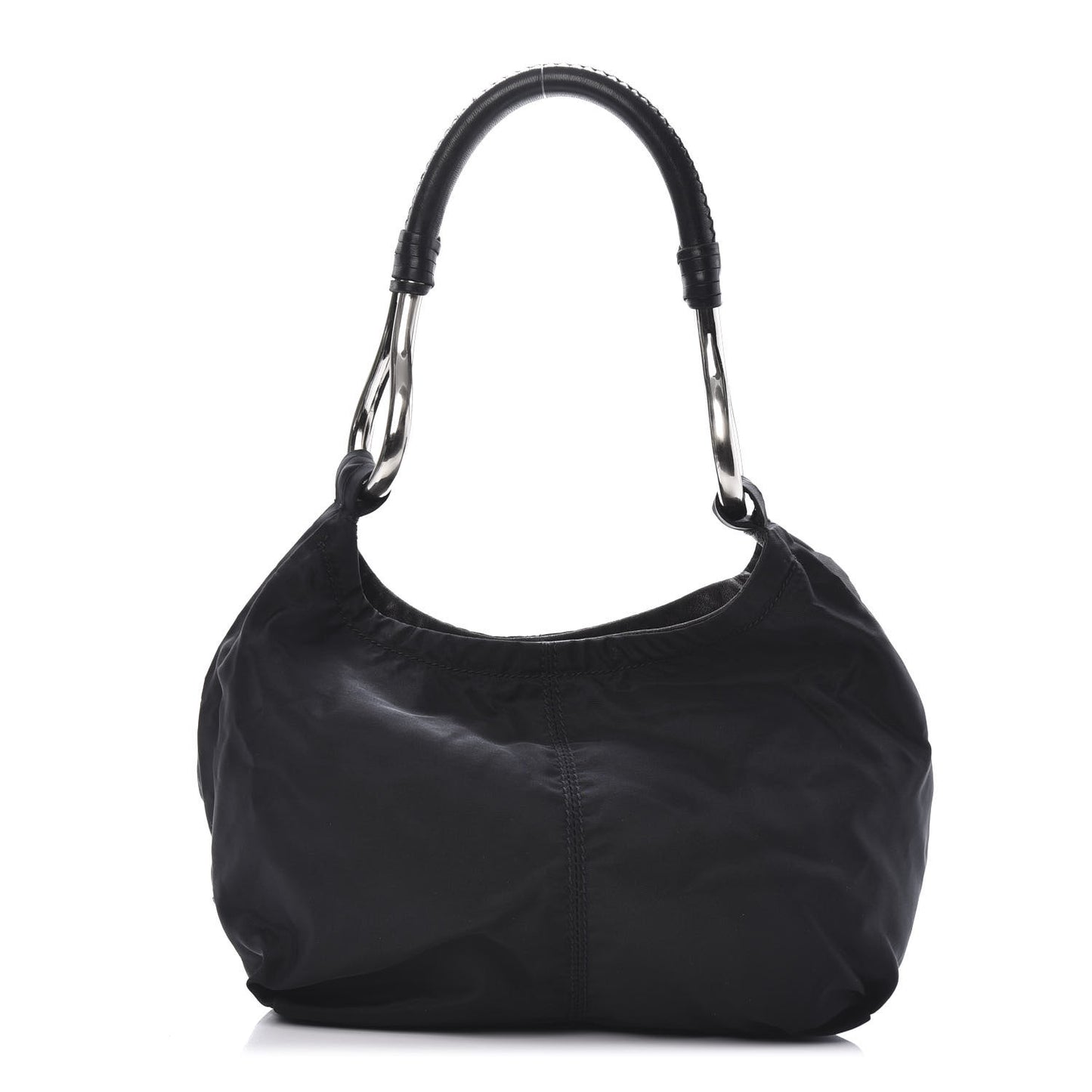 Tessuto Nylon Vitello Hobo Black
