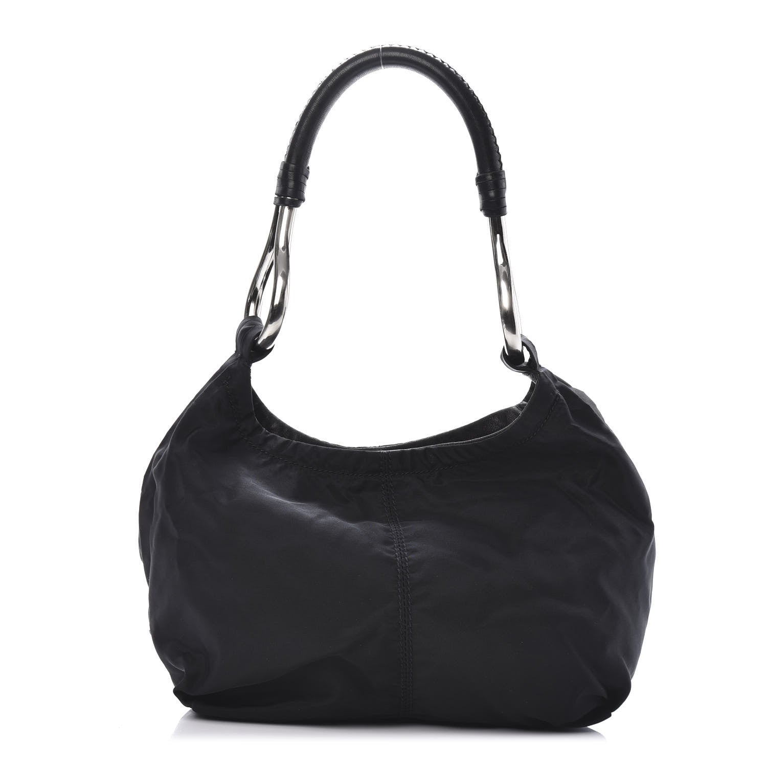 Prada Tessuto Nylon Vitello Hobo Black 1 of 10