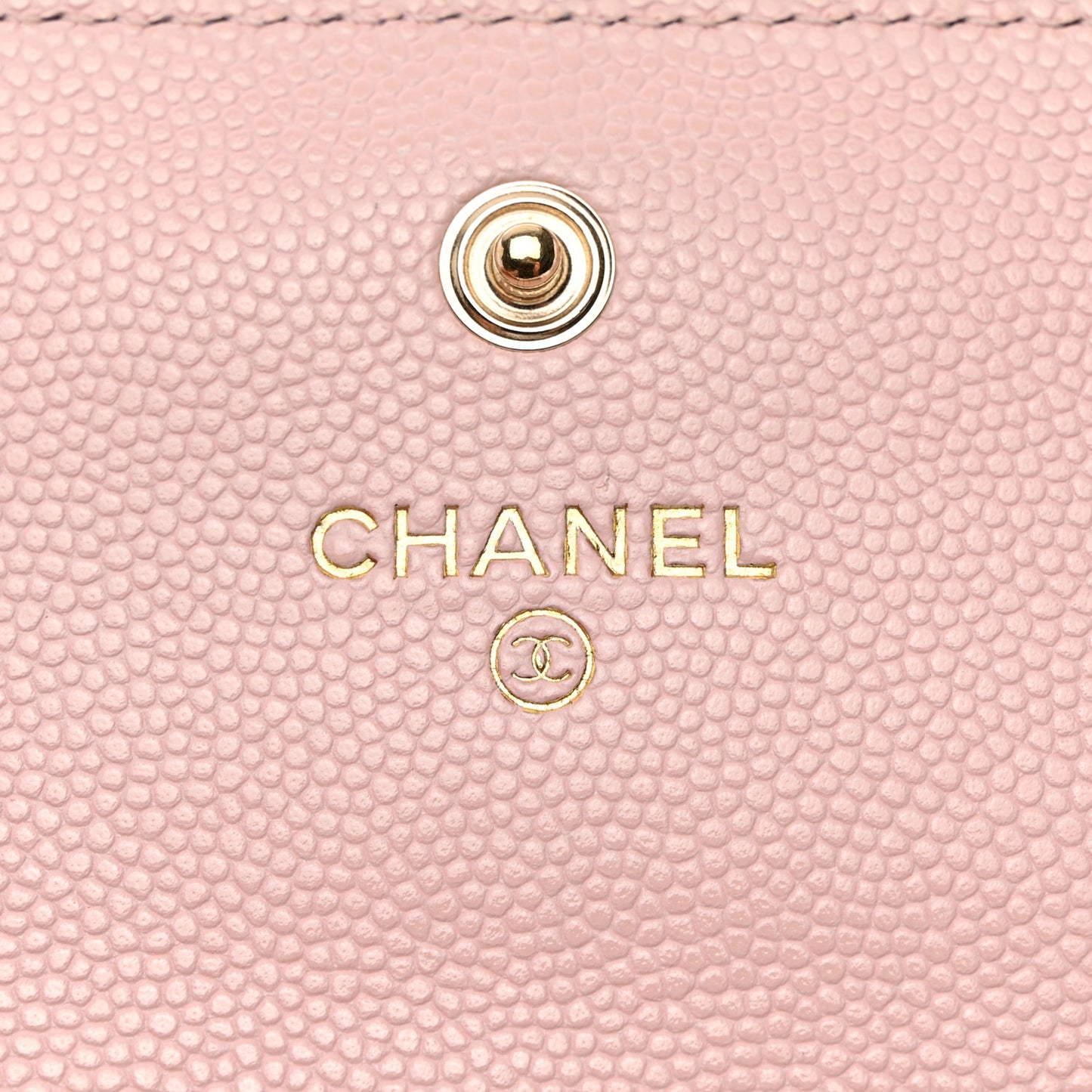 Caviar Quilted Crystal CC Large Gusset Flap Wallet Pink