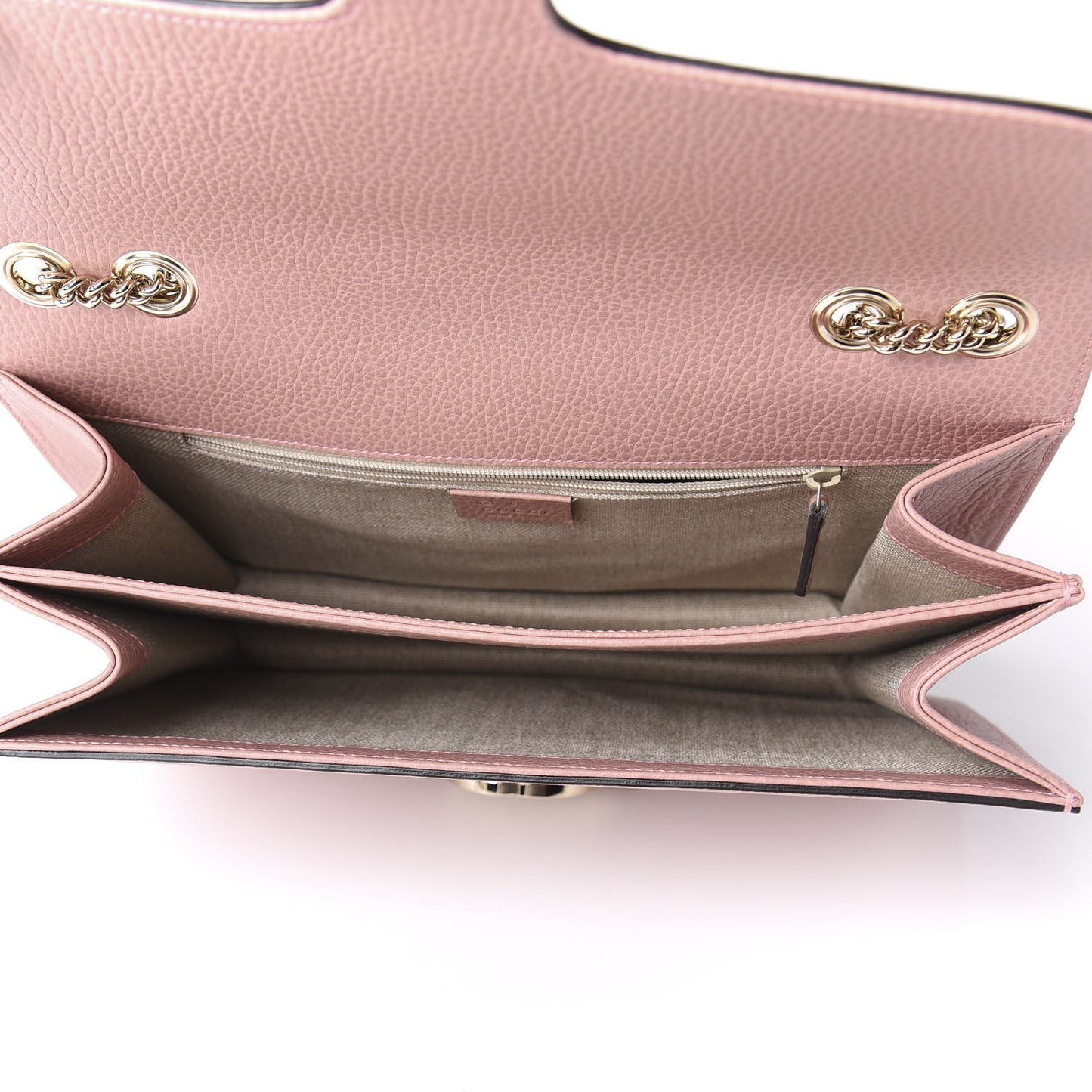 Dollar Calfskin Interlocking G Shoulder Bag Soft Pink