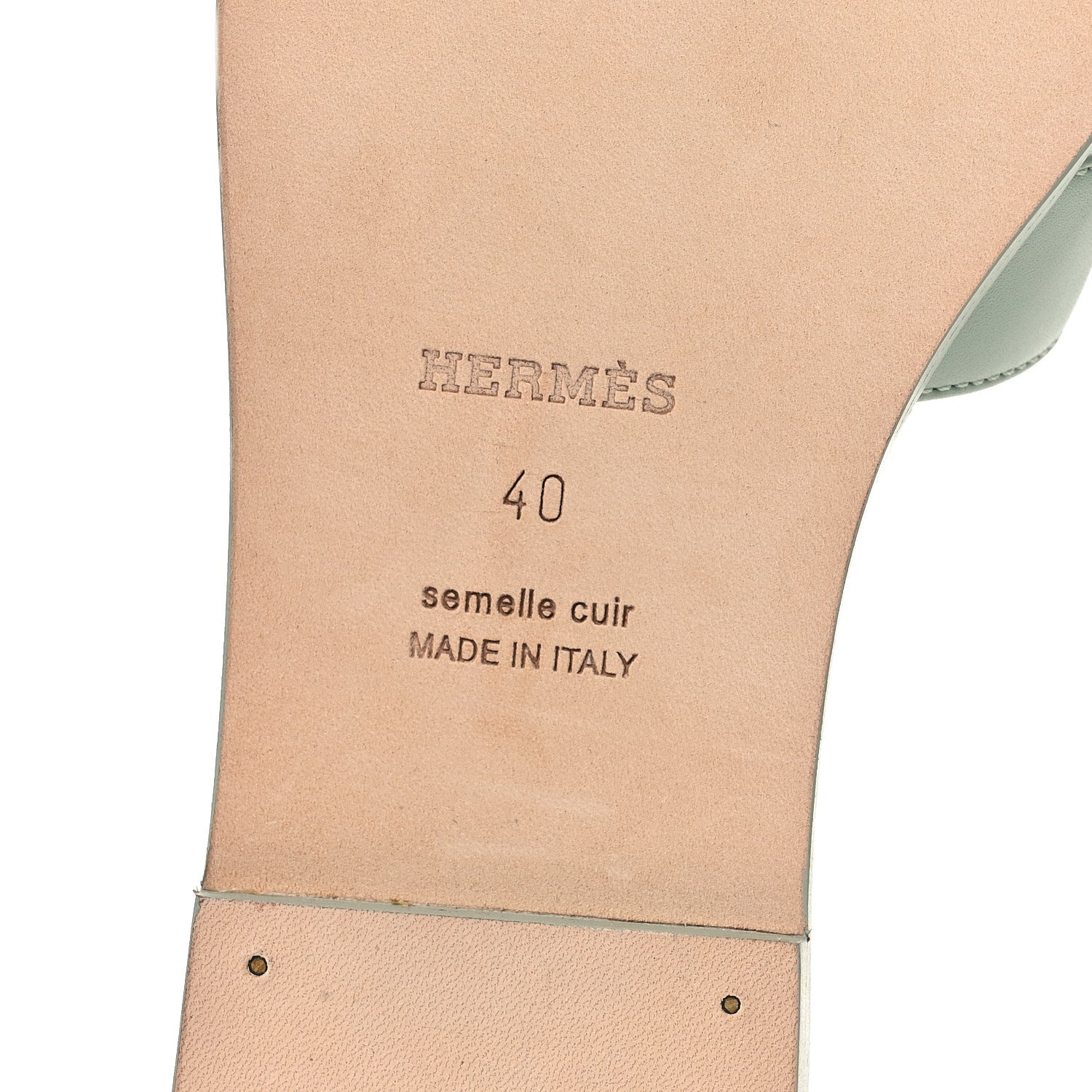 Hermes Calfskin Oran Sandals 40 Vert D'eau 8 of 10