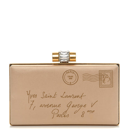 Saint Laurent Satin Y Mail Clutch Gold 1 of 6