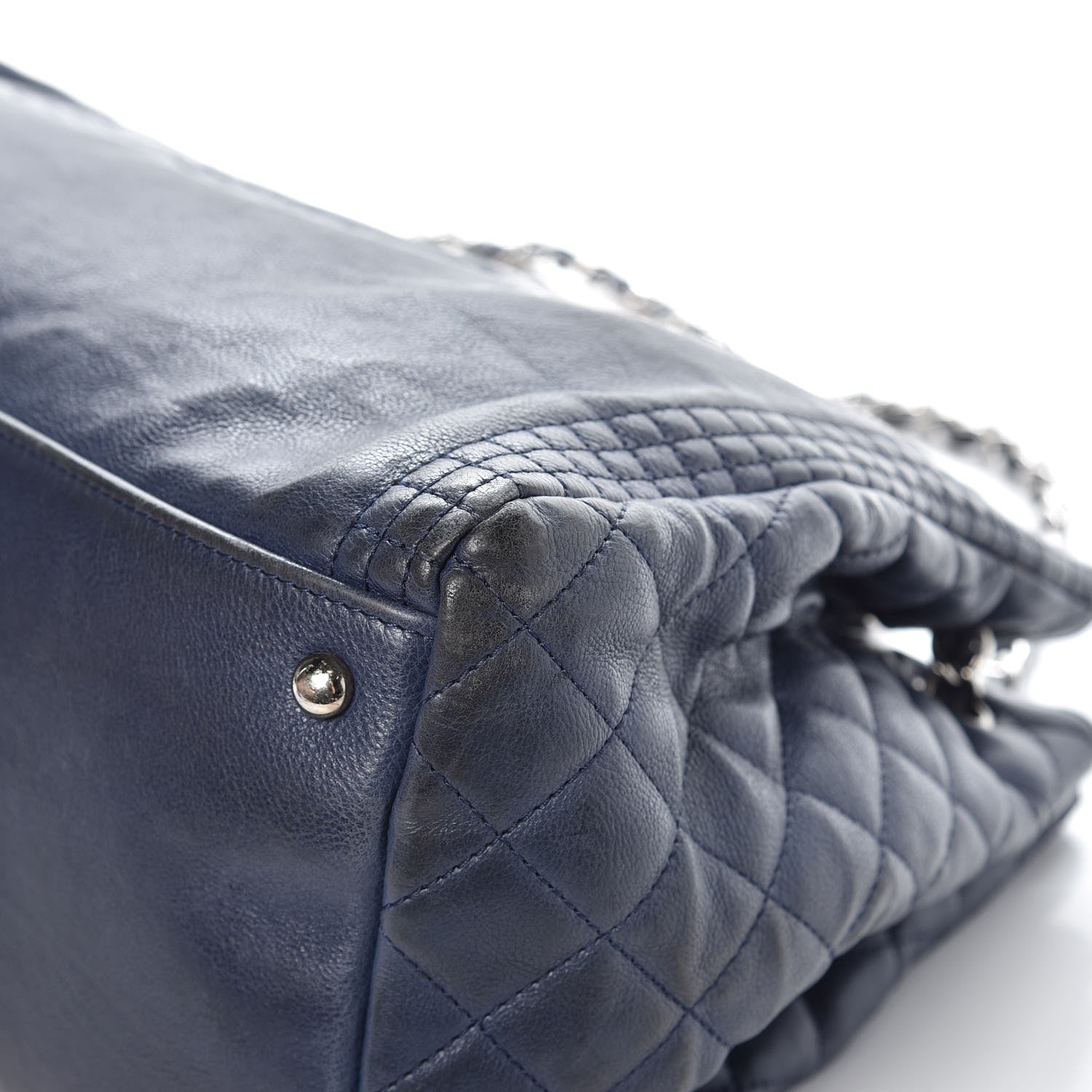 Chanel Calfskin Coco Bengal Open Accordion Tote Blue 8 of 15