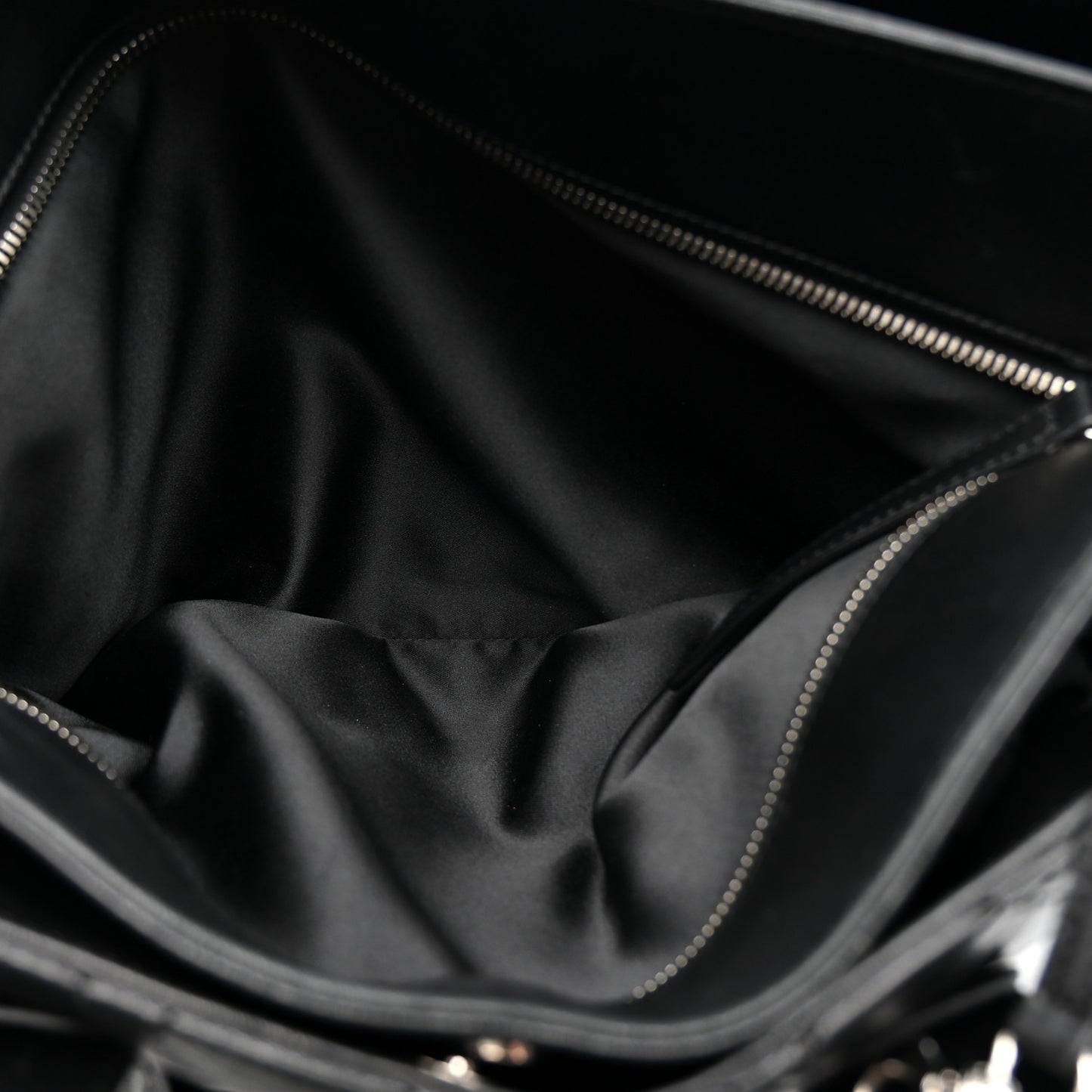 Lambskin Quilted Easy Carry Shopping Tote Black