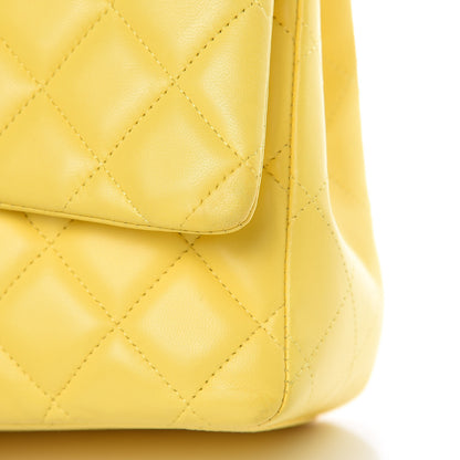 Chanel Lambskin Quilted Maxi Double Flap Yellow 10 of 12