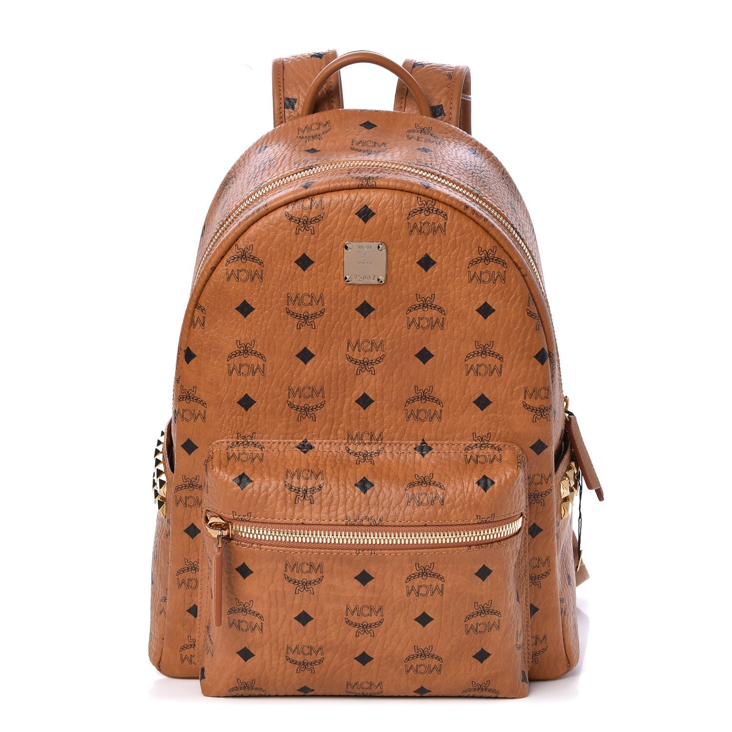MCM Visetos Medium Side Studs Stark Backpack Cognac 1 of 11