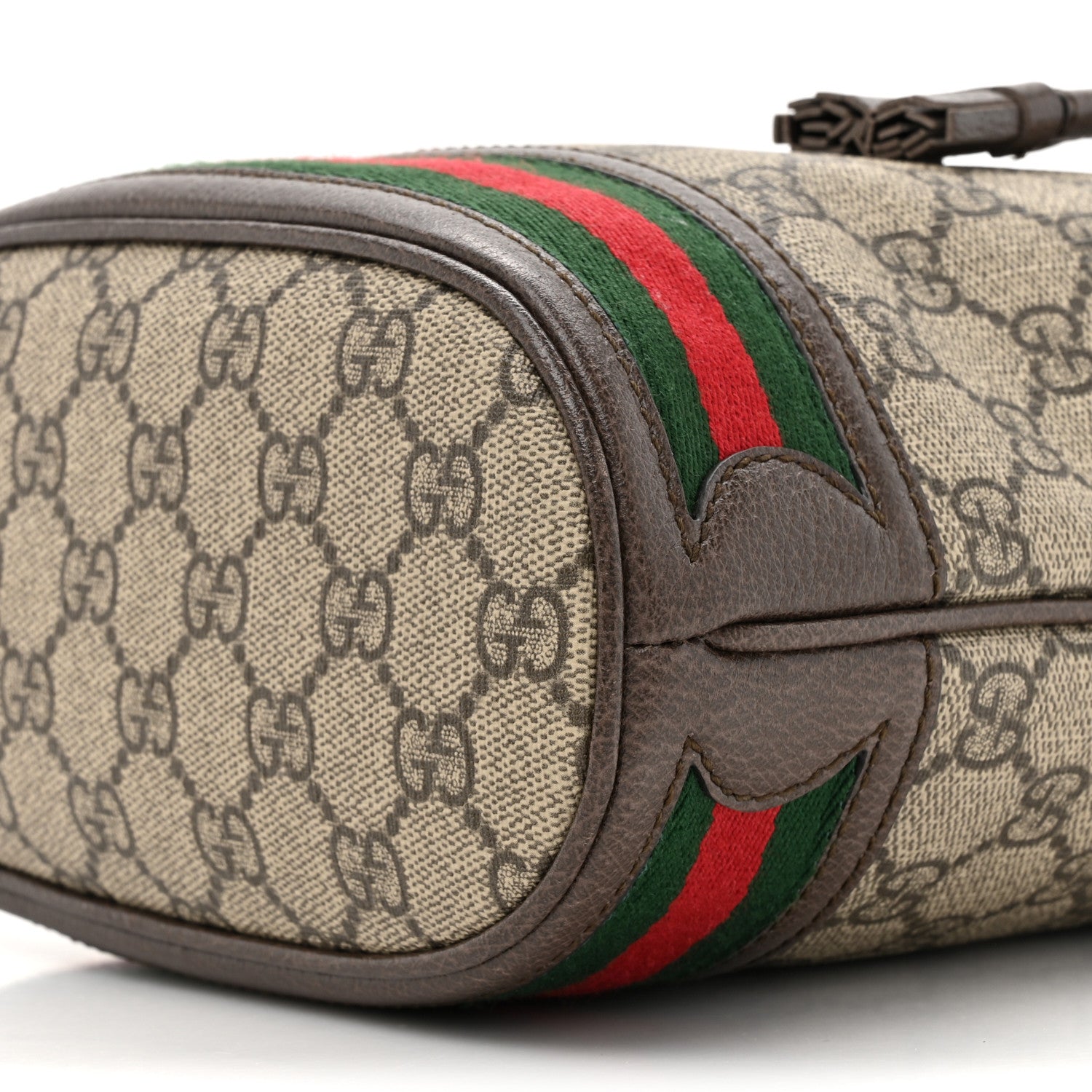 Gucci GG Supreme Monogram Web Small Ophidia Bucket Bag Brown 9 of 12