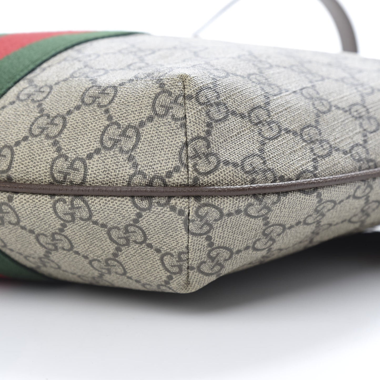 GG Supreme Monogram Web Small Ophidia Half Moon Hobo Brown