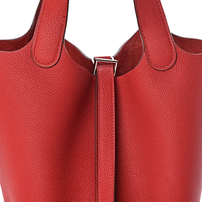 Hermes Taurillon Maurice Picotin Lock 18 PM Rouge Piment 10 of 11