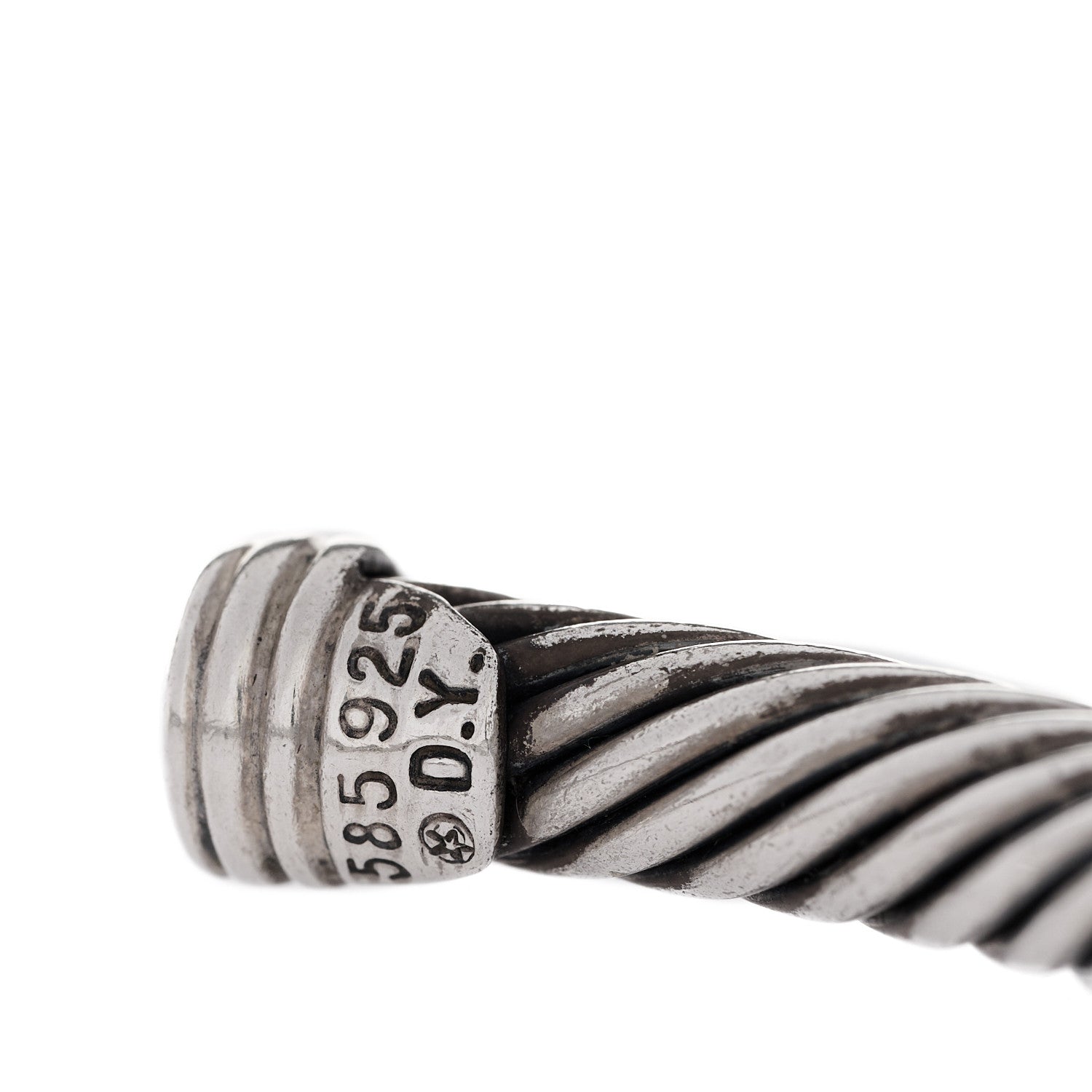 David Yurman Sterling Silver 14K Yellow Gold Blue Sapphire 5mm Cable Classics Two Station Bracelet 5 of 5