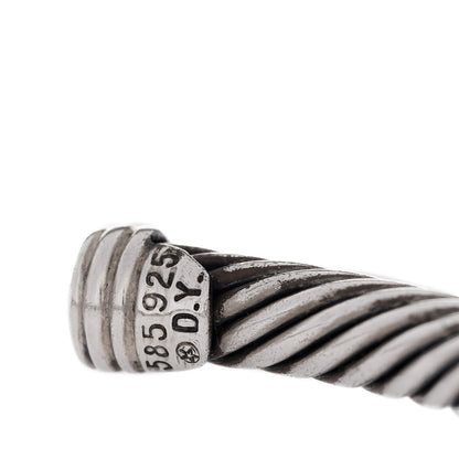 David Yurman Sterling Silver 14K Yellow Gold Blue Sapphire 5mm Cable Classics Two Station Bracelet 5 of 5
