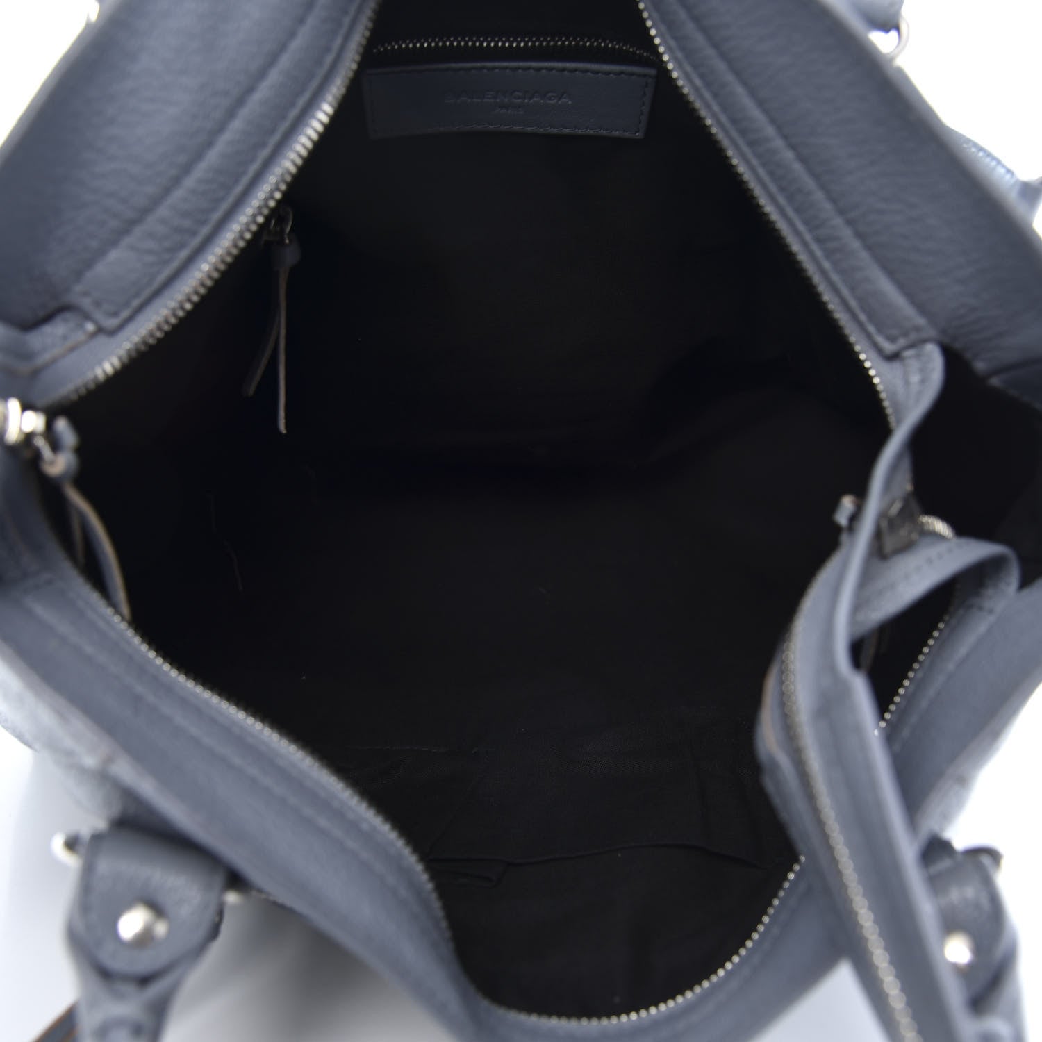 Balenciaga Chevre Silver Metallic Edge Hardware Velo Bleu Acier 6 of 12