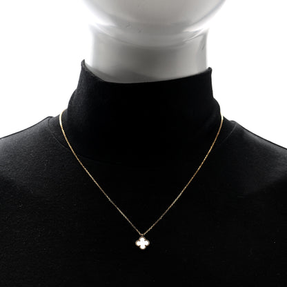 Van Cleef & Arpels 18K Yellow Gold Mother of Pearl Sweet Alhambra Pendant Necklace 2 of 5
