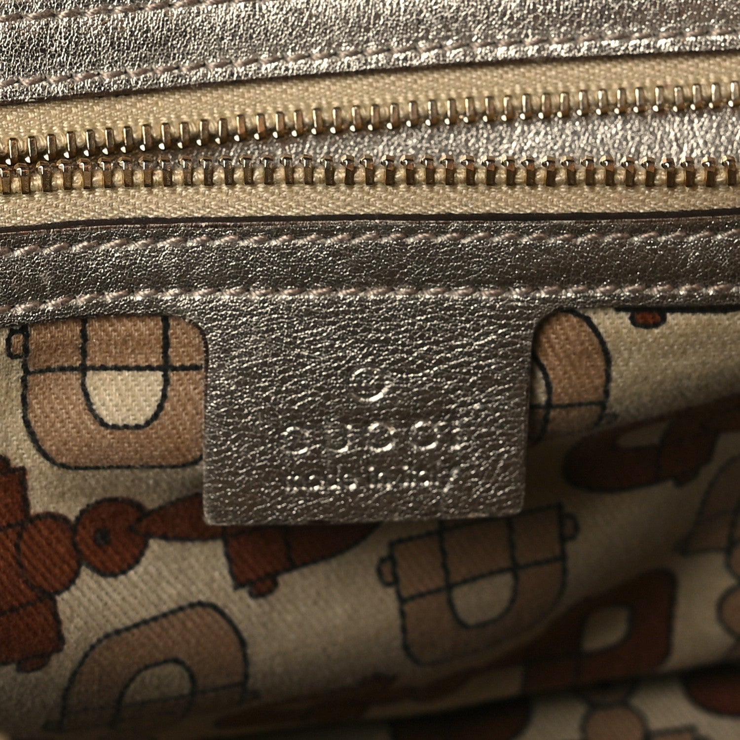 Gucci Guccissima Small Capri Satchel Metallic Gold 5 of 7
