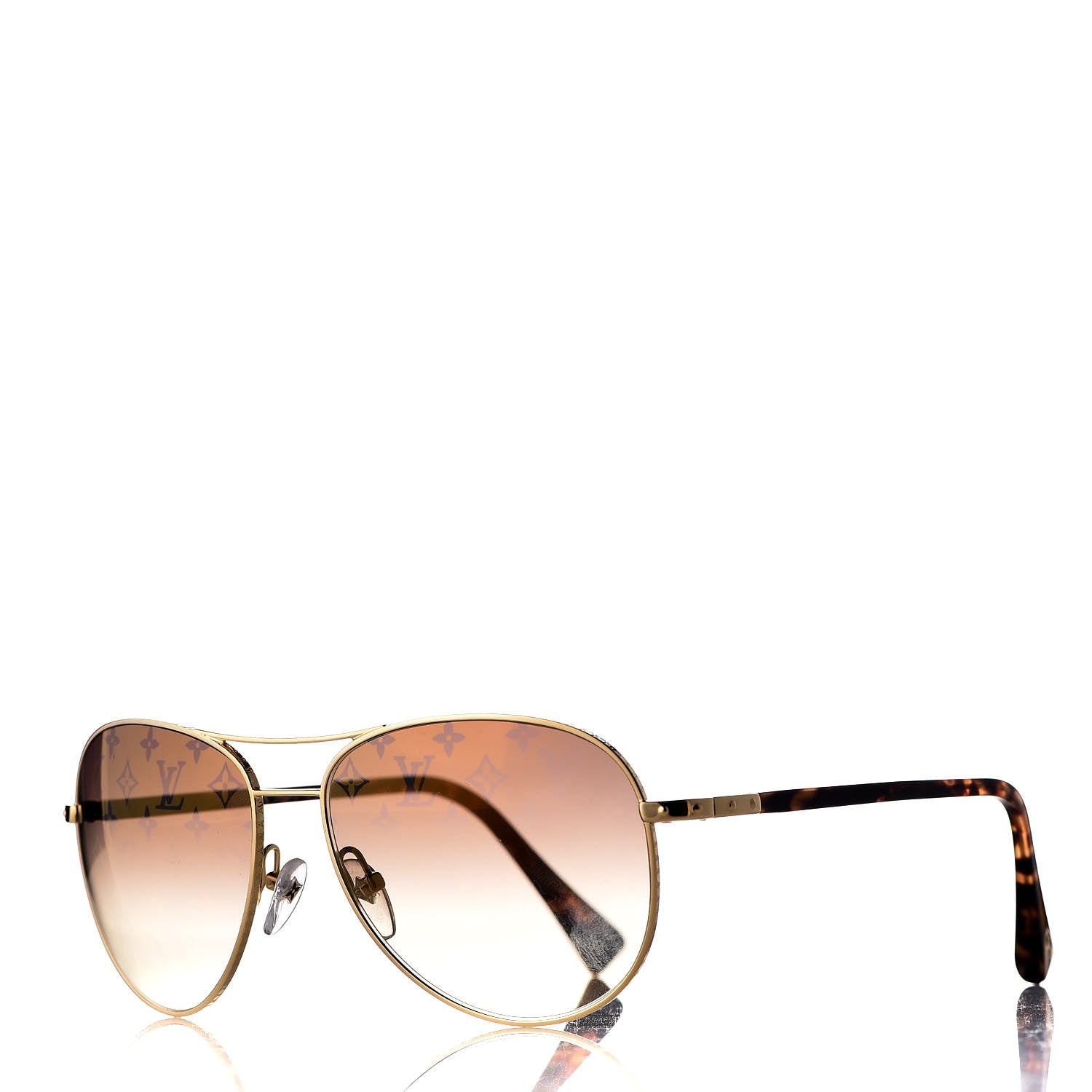 Louis Vuitton Conspiration Pilote Sunglasses Z0164U Gold 1 of 7