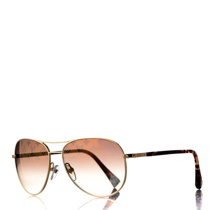 Louis Vuitton Conspiration Pilote Sunglasses Z0164U Gold 1 of 7