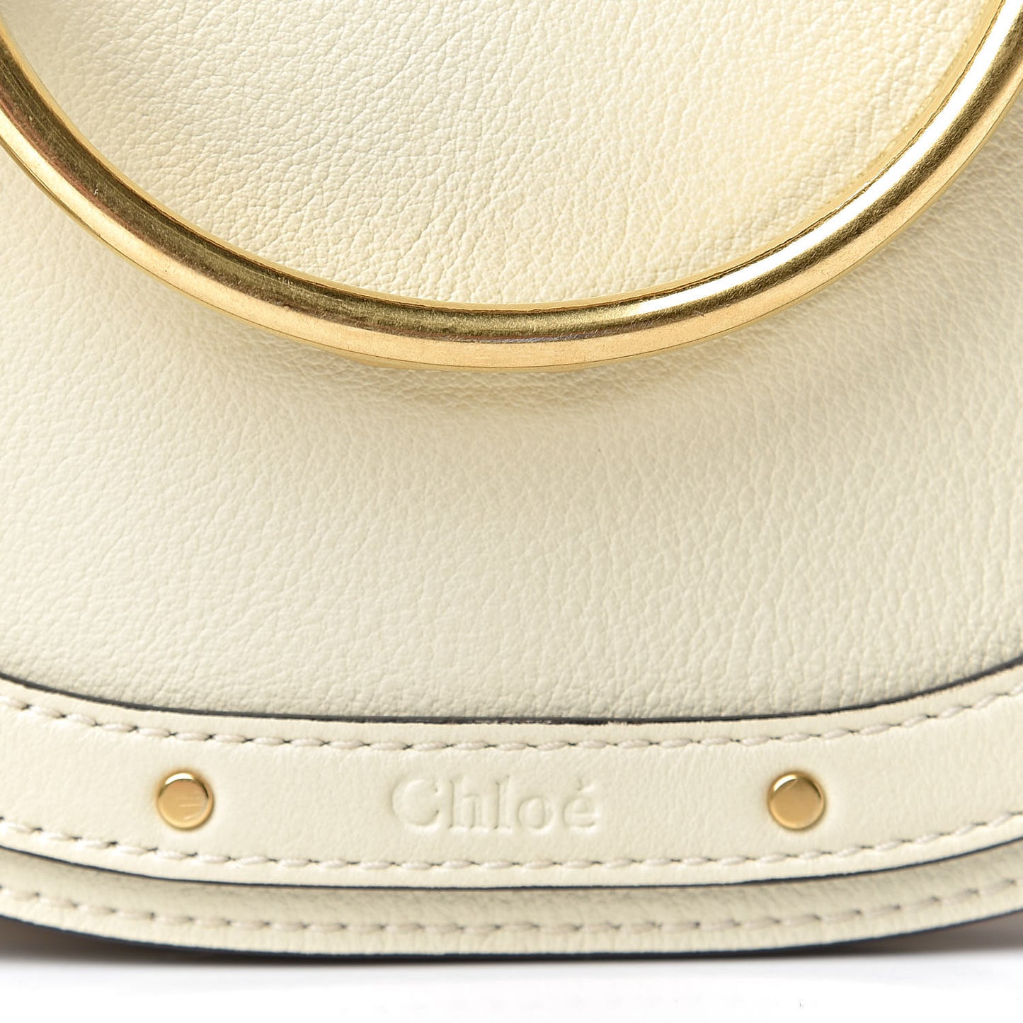 Calfskin Suede Small Nile Bracelet Bag Off White