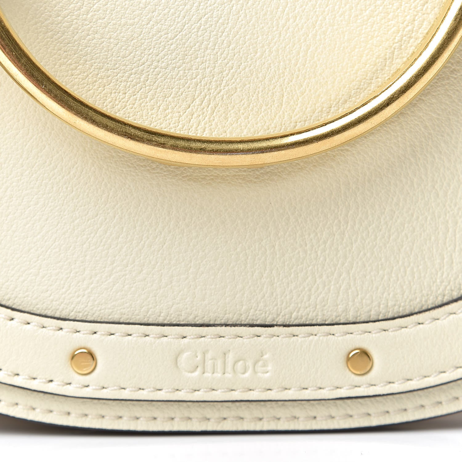 Chloe Calfskin Suede Small Nile Bracelet Bag Off White 11 of 11