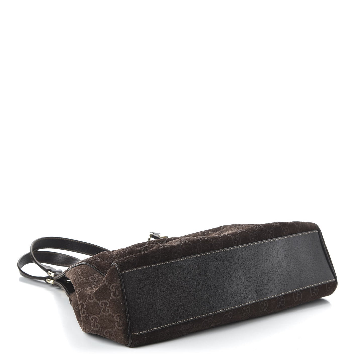 Monogram Suede Medium Charmy Shoulder Bag Dark Brown