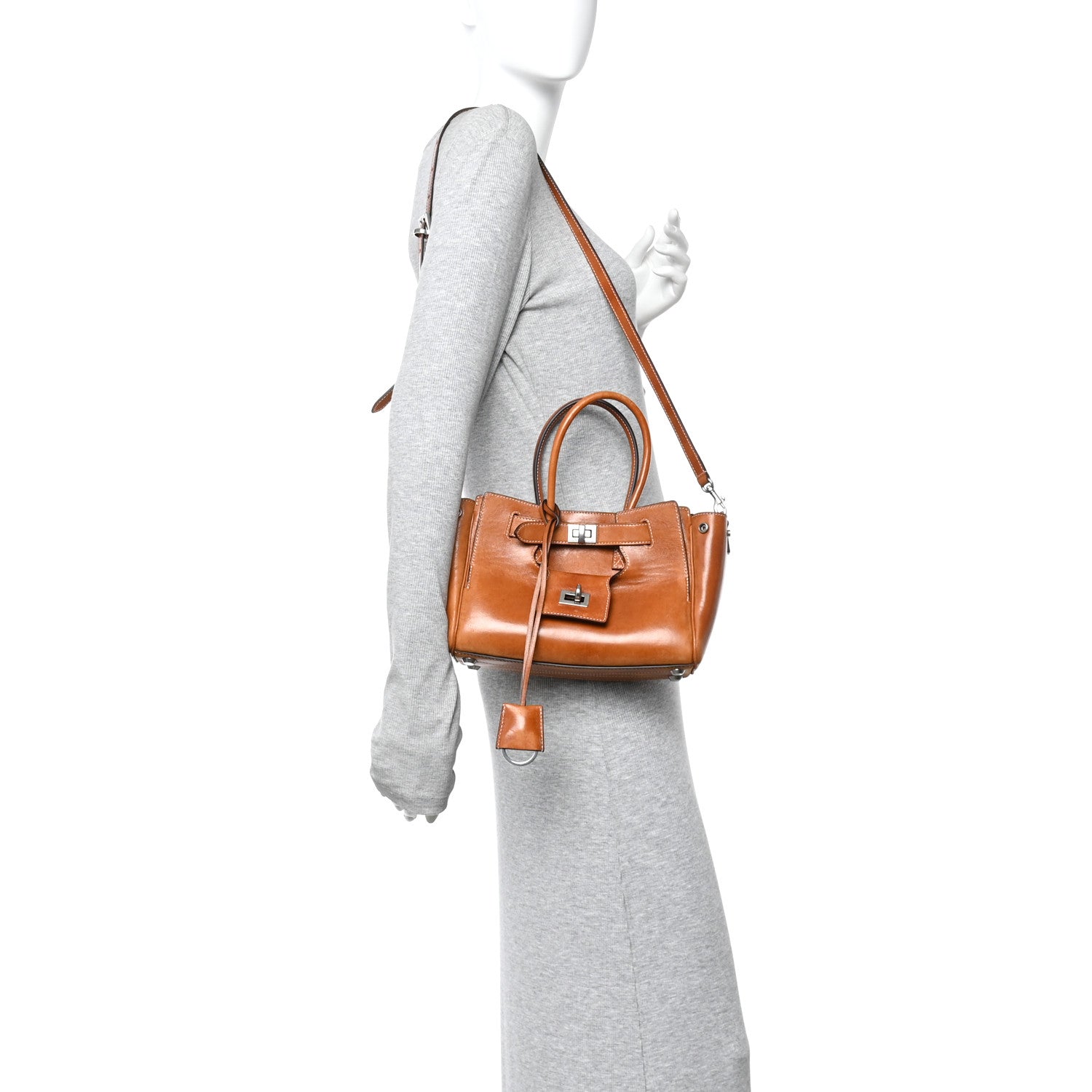 Balenciaga Vegetable Tanned Lambskin Mini Bel Air Carry All Bag Tan Cowboy 2 of 10