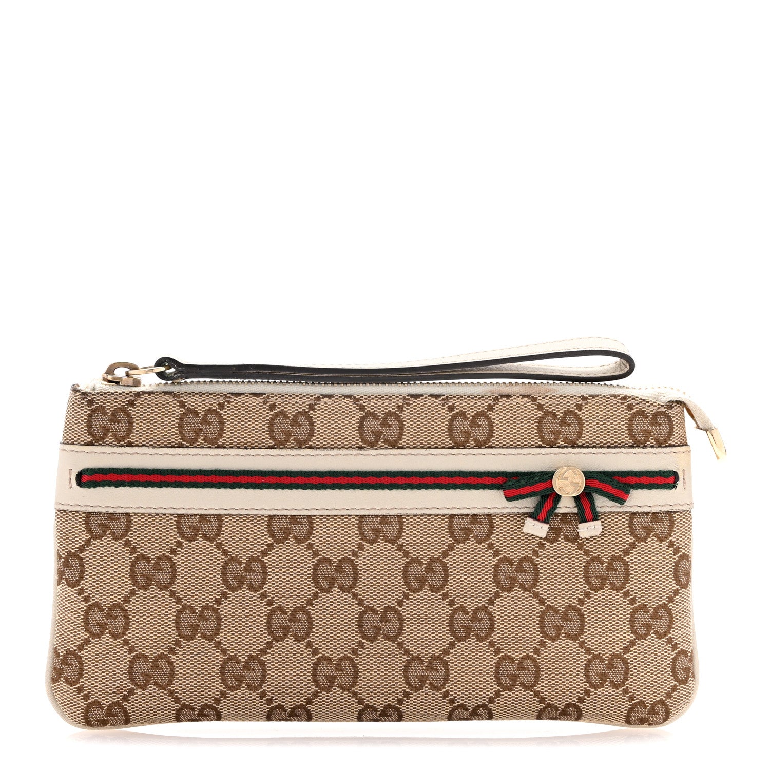 Gucci Monogram Mayfair Wristlet Off White 1 of 11