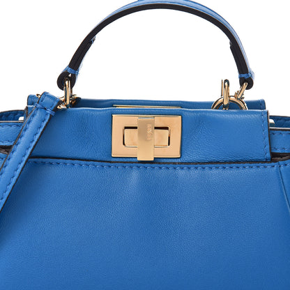 Fendi Shiny Nappa Micro Peekaboo Iconic Satchel Blue Royal 8 of 10