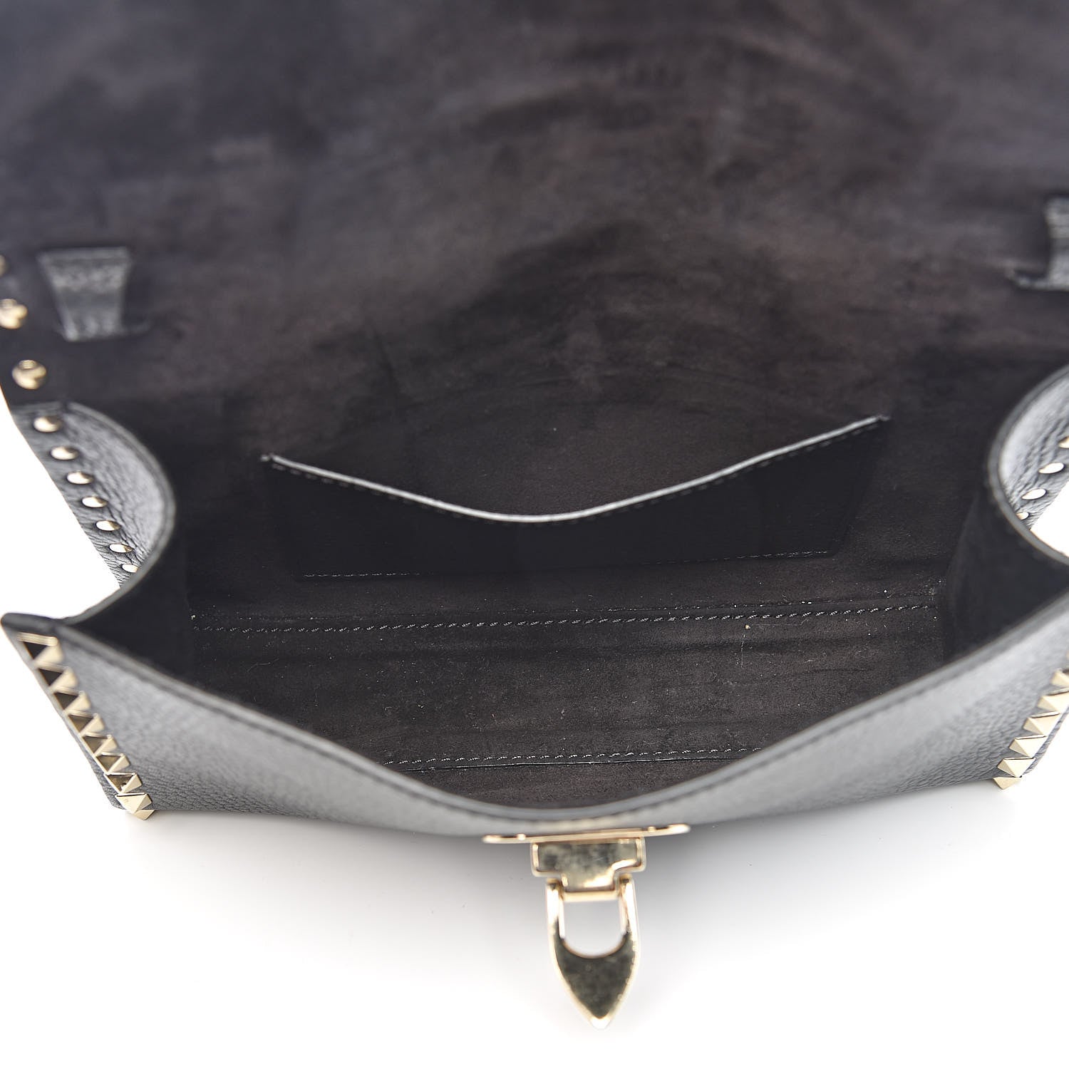 Valentino Garavani Pebbled Calfskin Medium Rockstud Flip Lock Crossbody Bag Black 5 of 9