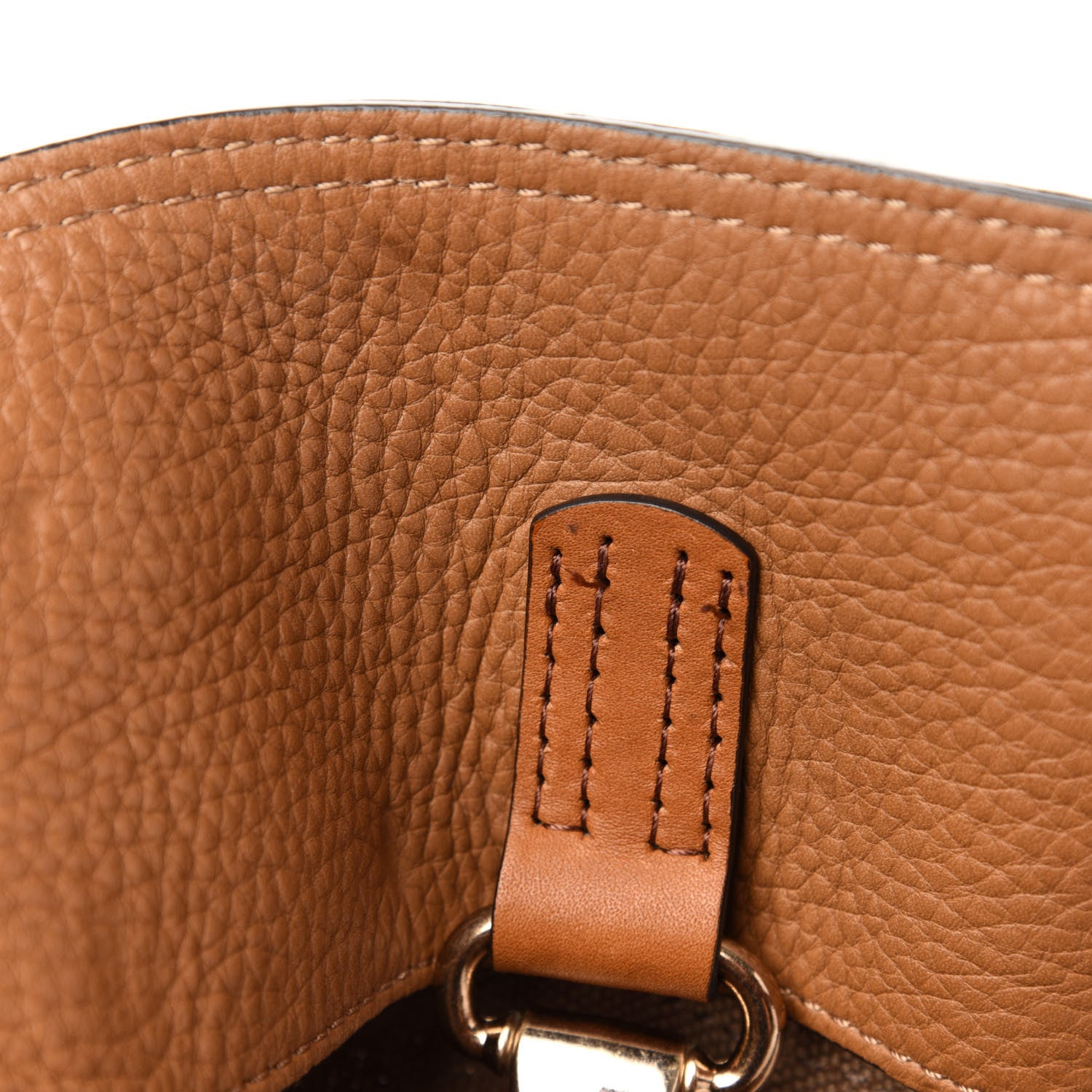 Burberry Grainy Calfskin Canvas Mega Check Medium Ashby Tassel Hobo Saddle Brown 9 of 12