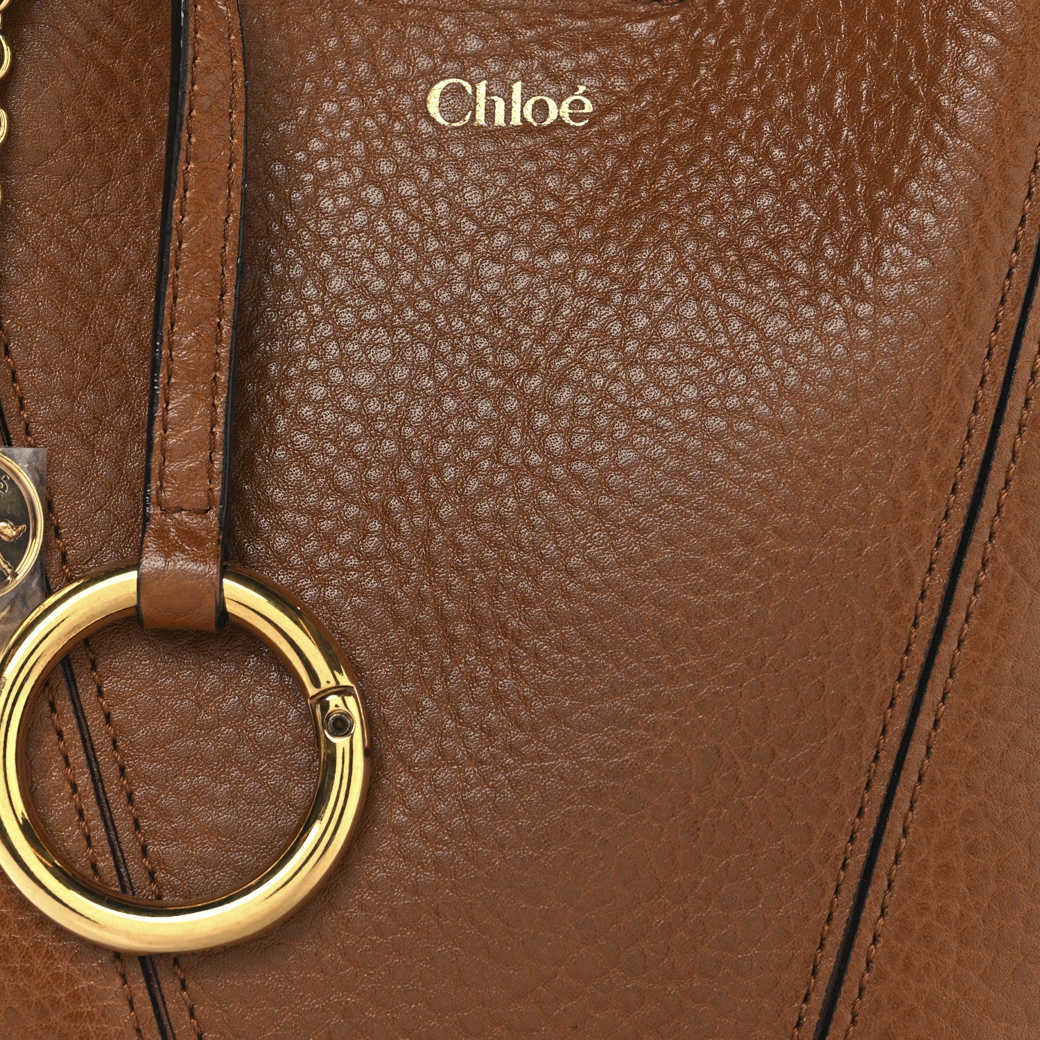 Chloe Grained Calfskin Small Spin Tote Clay Brown 8 of 11