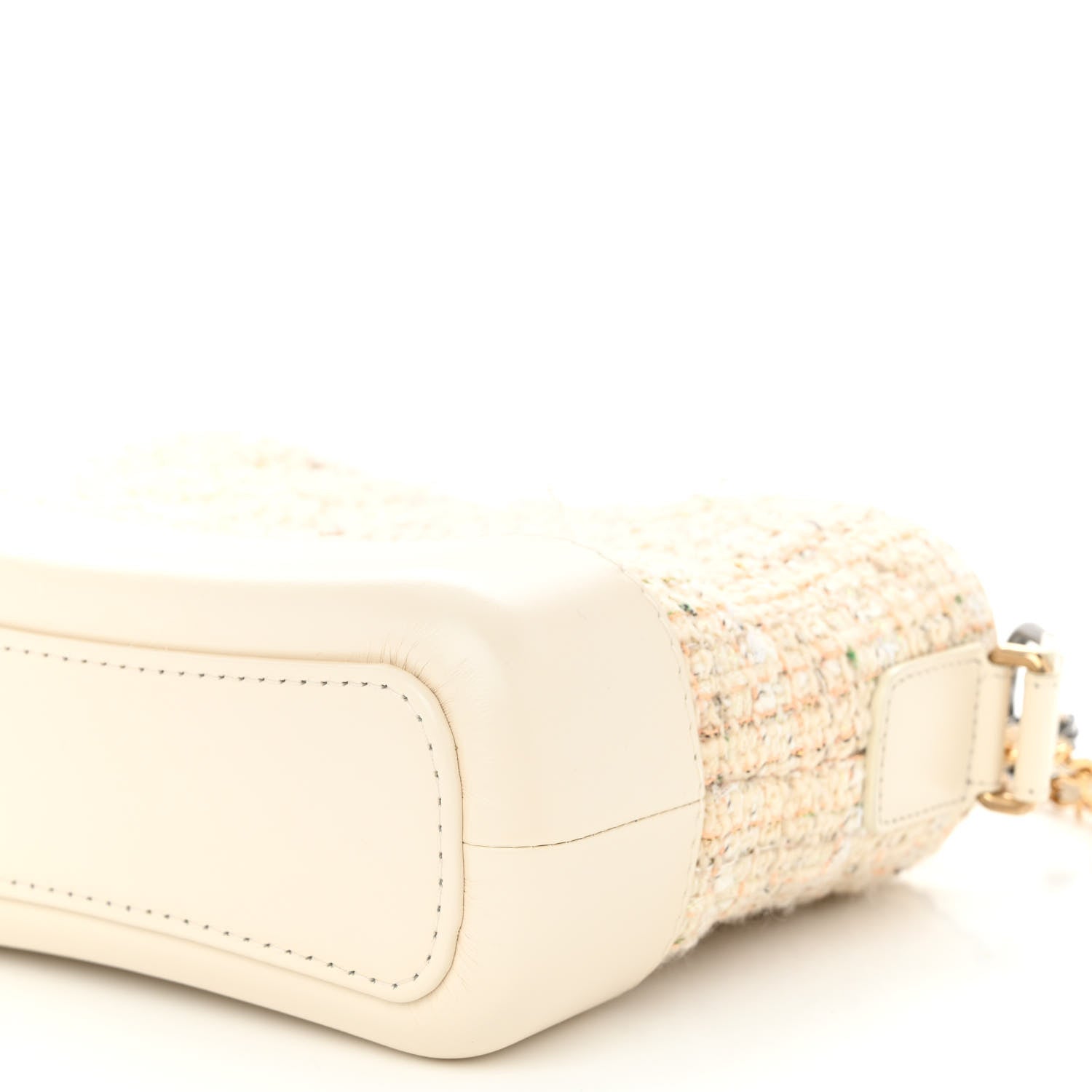 Chanel Tweed Calfskin Quilted Small Gabrielle Hobo Beige Ivory 9 of 9