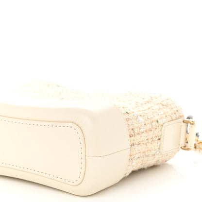 Chanel Tweed Calfskin Quilted Small Gabrielle Hobo Beige Ivory 9 of 9