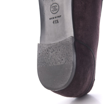 Chanel Suede Calfskin Womens Mocassin CC Flats 41.5 Purple 12 of 12