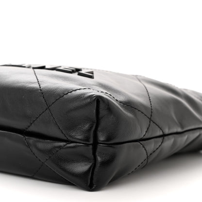 Chanel Shiny Calfskin Quilted Monochrome Mini Chanel 22 Black 10 of 10